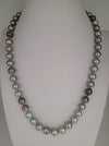Tahiti Pearls Necklace 8 mm multicolor, round, high luster, 18K gold clasp | The South Sea Pearl |  The South Sea Pearl