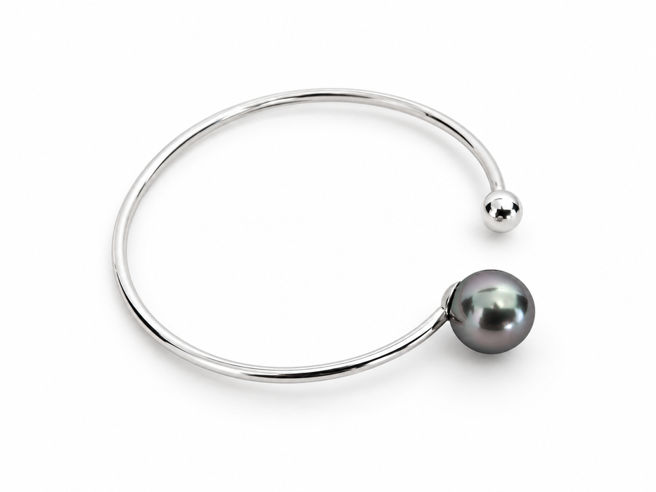 Bracelet of a Tahiti Pearl 9 mm AAA Dark Natural Color and Luster