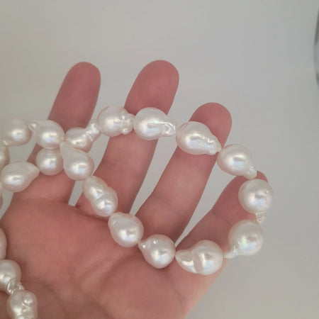 White South Sea Pearl 10-12 Baroque Shape Very High Luster 18K Gold Clasp | The South Sea Pearl |  The South Sea Pearl