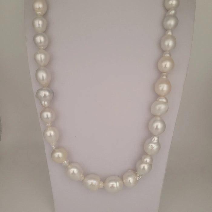 White South Sea Pearls Baroque Shape 11-13 mm 18K Gold Clasp | The South Sea Pearl |  The South Sea Pearl