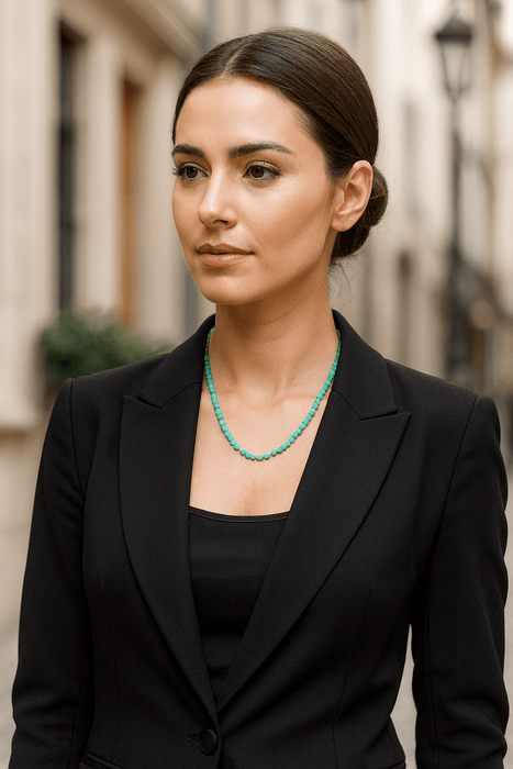 Collar de Piedras Preciosas, Rubí, Zafiro, Esmeralda, Amatista, 45 cm, Cierre Mosquetón, Ajustable - MIMUKA