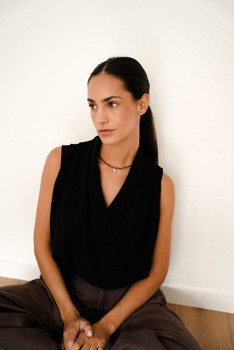 Collar de Rubíes, Perla Cultivada y Oro Amarillo 18K, 40 cm, Estilo Clásico - MIMUKA