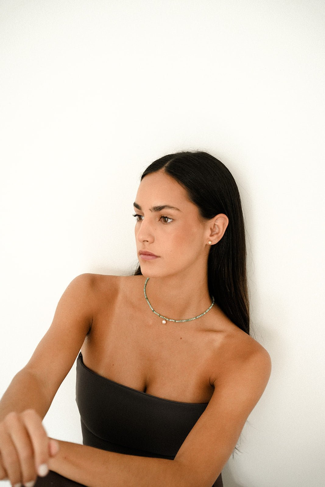 Necklace with Natural Emerald Beads | South Sea Pearls – The South Sea ...