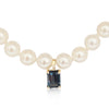 Cultured Pearl Necklace with London Blue Topaz Pendant and 18K Gold – Handcrafted – 45 cm - MIMUKA