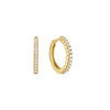ESSENSE Hoops in 14K Yellow Gold Gold Silver Creole Earring with White Zirconia and High Shine - MIMUKA