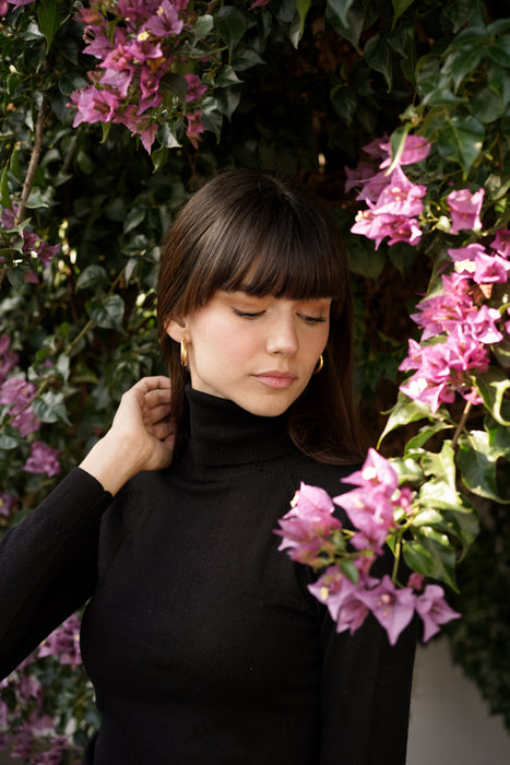 Hoop Earrings in Silver Gold Plated 28 x 25 mm Oval Shape - MIMUKA
