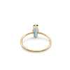 London Blue Precious Stone Baguette 9 x 7 Yellow Gold Ring 14K - MIMUKA