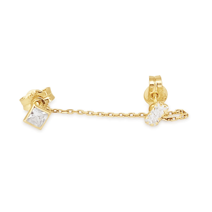 LUXE TWIN Gold Earrings 9K - MIMUKA