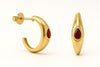 Mimuka Jewels 18K Yellow Gold Hoop Earrings with Natural Rubies - MIMUKA