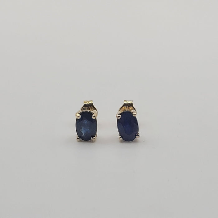 Mimuka Jewels 18K Yellow Gold Oval Sapphire Stud Earrings – 6x4mm Natural Sapphires - MIMUKA