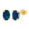 Mimuka Jewels 18K Yellow Gold Oval Sapphire Stud Earrings – 6x4mm Natural Sapphires - MIMUKA