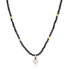Mimuka Jewels 18K Yellow Gold Sapphire Necklace with Japanese Akoya Cultured Pearl – 42 cm | Handmade Fine Jewelry - MIMUKA