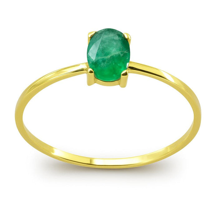 Natural Emerald 18K Gold Ring - MIMUKA