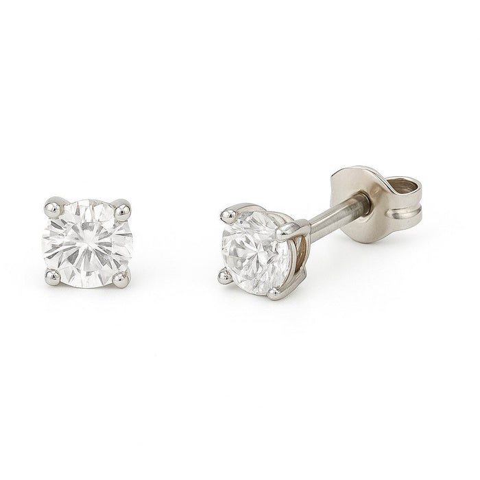 Pendientes Oro Blanco 18K y Diamantes Naturales - MIMUKA