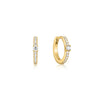 PETITE Earrings in 14K Yellow Gold Gilded Silver set in High Shine White Zirconites - MIMUKA
