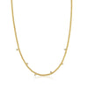 STELLAR Necklace 14K Yellow Gold Gold Silver Designed with White Zircon and High Shine - MIMUKA