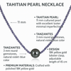 Tahitian Pearl Necklace with Natural Tanzanite and 18K Yellow Gold - MIMUKA