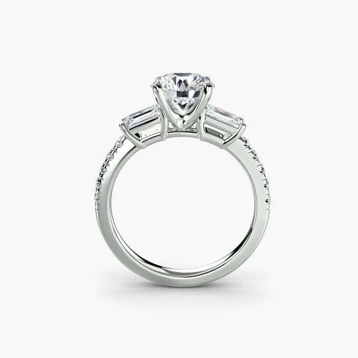 Three - Stone Ring with Pavé Band 4 - MIMUKA