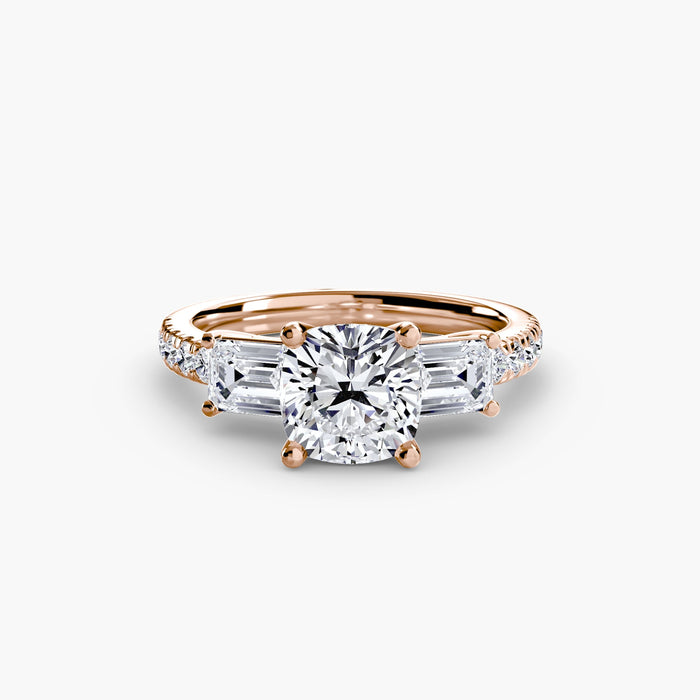 Three - Stone Ring with Pavé Band 4 - MIMUKA