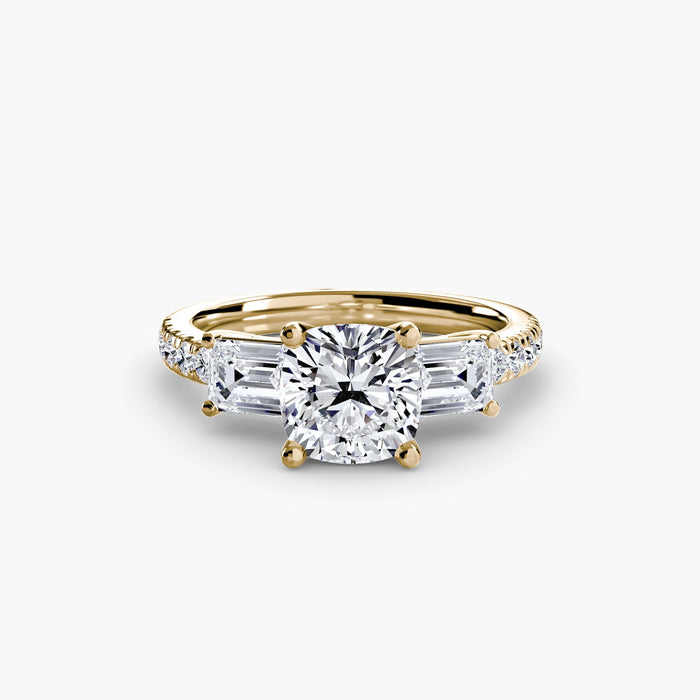 Three - Stone Ring with Pavé Band 4 - MIMUKA