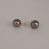 Tahiti Pearl Earrings 12 mm AAA Quality High Luster 18K Solid Gold |  The South Sea Pearl |  The South Sea Pearl