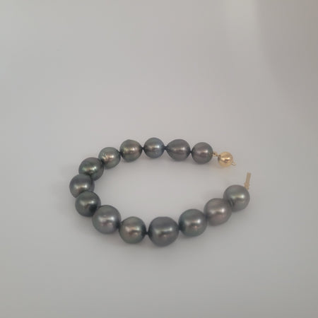 Tahiti Pearls 11-12  mm Dark Color Bracelet |  The South Sea Pearl |  The South Sea Pearl