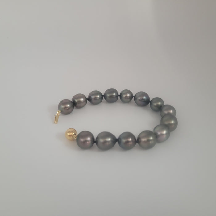 Tahiti Pearls 11-12  mm Dark Color Bracelet |  The South Sea Pearl |  The South Sea Pearl