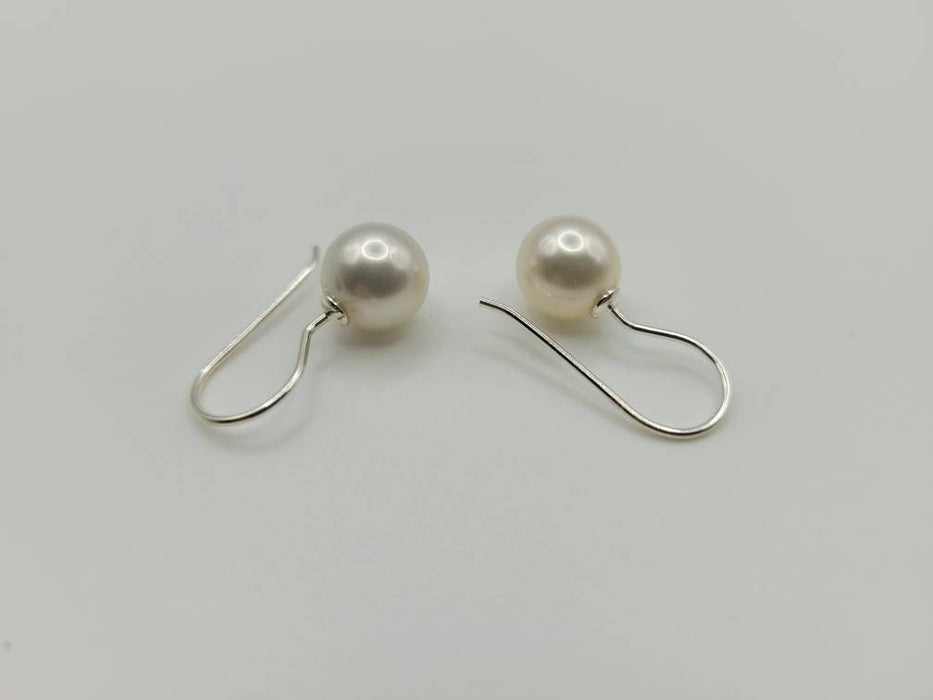 Dangle Pearl Earrings white Color 9-10 mm Earrings - Only at  The South Sea Pearl