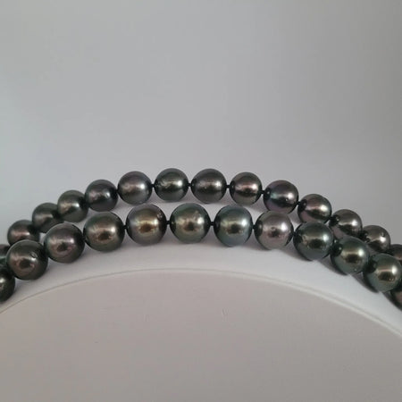 Tahiti Pearls Necklace 10-12 mm Dark Multicolor |  The South Sea Pearl |  The South Sea Pearl