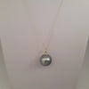 Pendant of Tahiti Pearl 13 mm Round, 18 Karat Solid Gold |  The South Sea Pearl |  The South Sea Pearl
