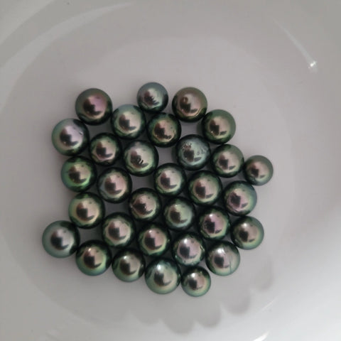 Loose dark Tahitian cultured pearls 7-8mm round (Pinctada margaritifera) — The South Sea Pearl