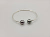 Stackable Pearl Bracelets, with 9-10mm Tahitian and South Sea Pearls - 925 Sterling Silver Adaptable Bangle - The South Sea Pearl