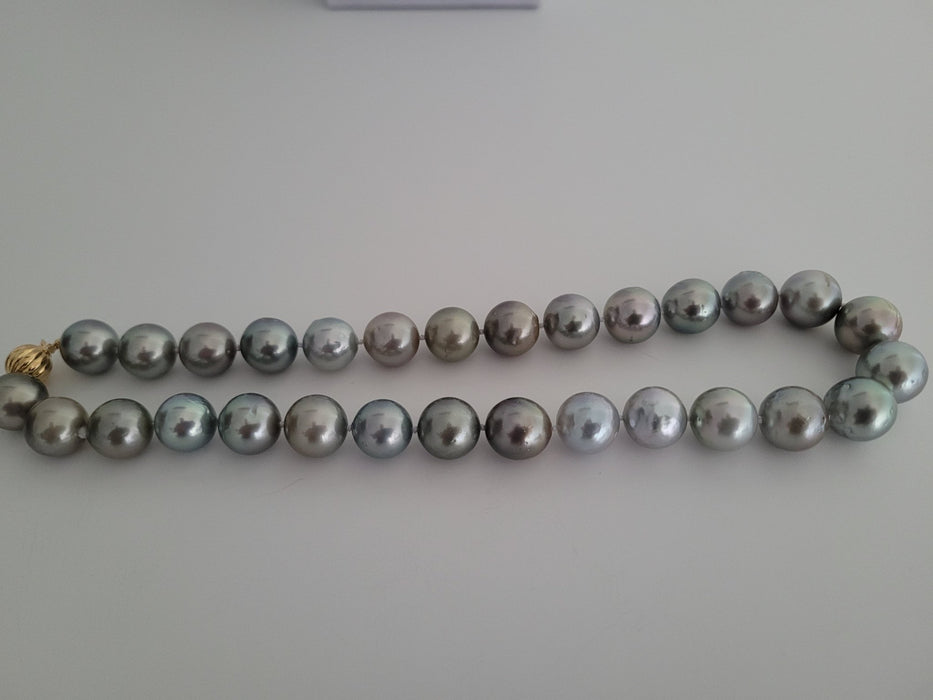 Tahiti Pearls 13-15 mm Round Natural Cokor and Luster, Solid Gold 18 Karat Clasp - Only at  The South Sea Pearl